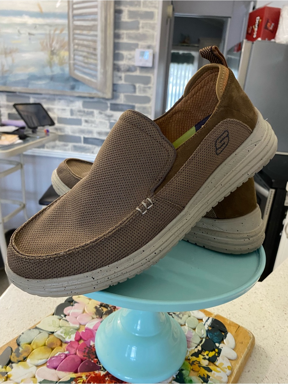Skechers Men’s Brown Slip-On Mesh Loafer